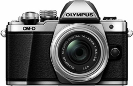 Olympus OM-D E-M10 Mark II Systemkamera (16 MP, 5-Achsen Bildstabi, elektr. Sucher, Full-HD, WLAN) + 14-42mm II R silber - 1
