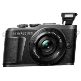 Olympus PEN E-PL10 Micro Four Thirds System Kamera Kit inkl. 14-42mm M.Zuiko EZ Objektiv, Bildstabilisierung im Gehäuse, schwenkbarer Monitor,4K Video,Wi-Fi,16 Art Filter,9 erweiterte Fotomodi,Schwarz