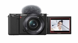 Sony Alpha ZV-E10L | APS-C spiegellose Wechselobjektiv-Vlog-Kamera (schwenkbarer Bildschirm für Vlogging, 4K-Video, Echtzeit-Augen-Autofokus), Schwarz - 1